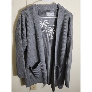 The Beach People Twin Palms Open Front Cardigan XS/S Oversized